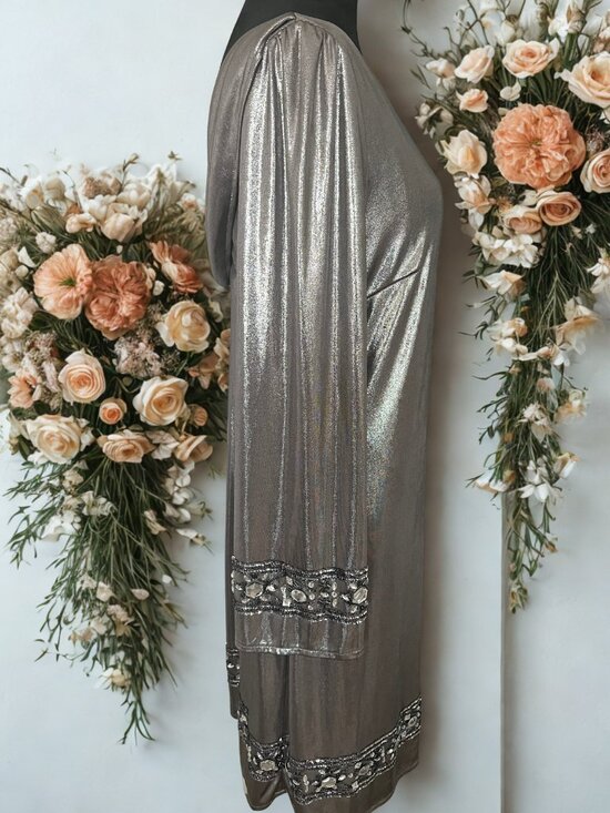 Silver Beaded Cocktail Dress - Picture 4 of 4